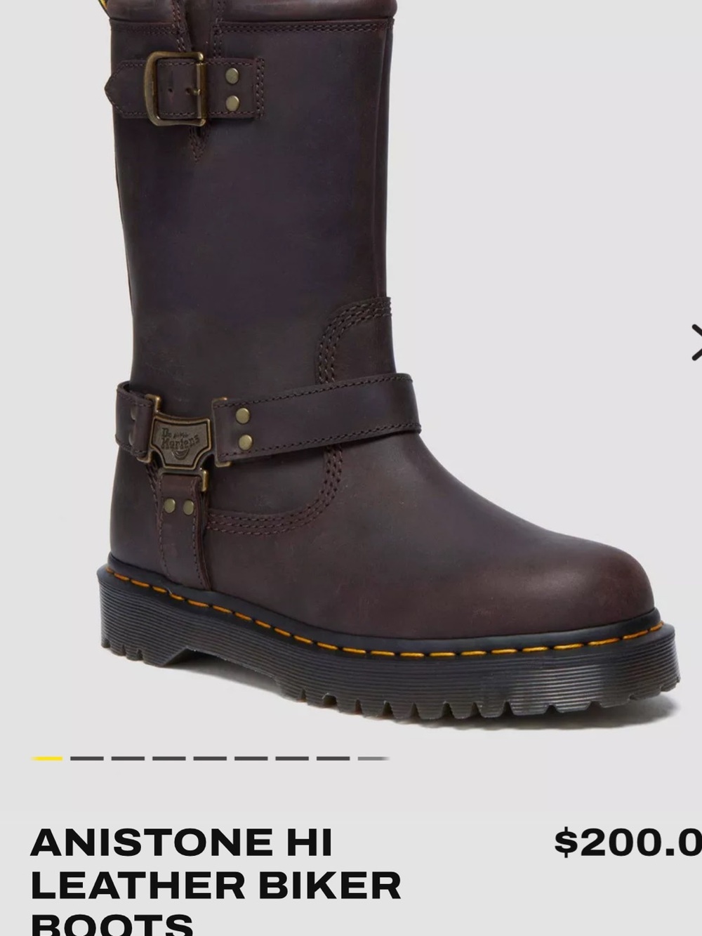 Dr. Martens Brown Leather Aniston Hi Burnished Waxy Pull up/ Only worn ONCE